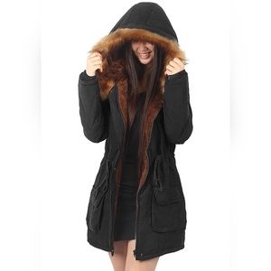 Womens Hooded Warm Coat Parka w/ Faux Fur Jacket